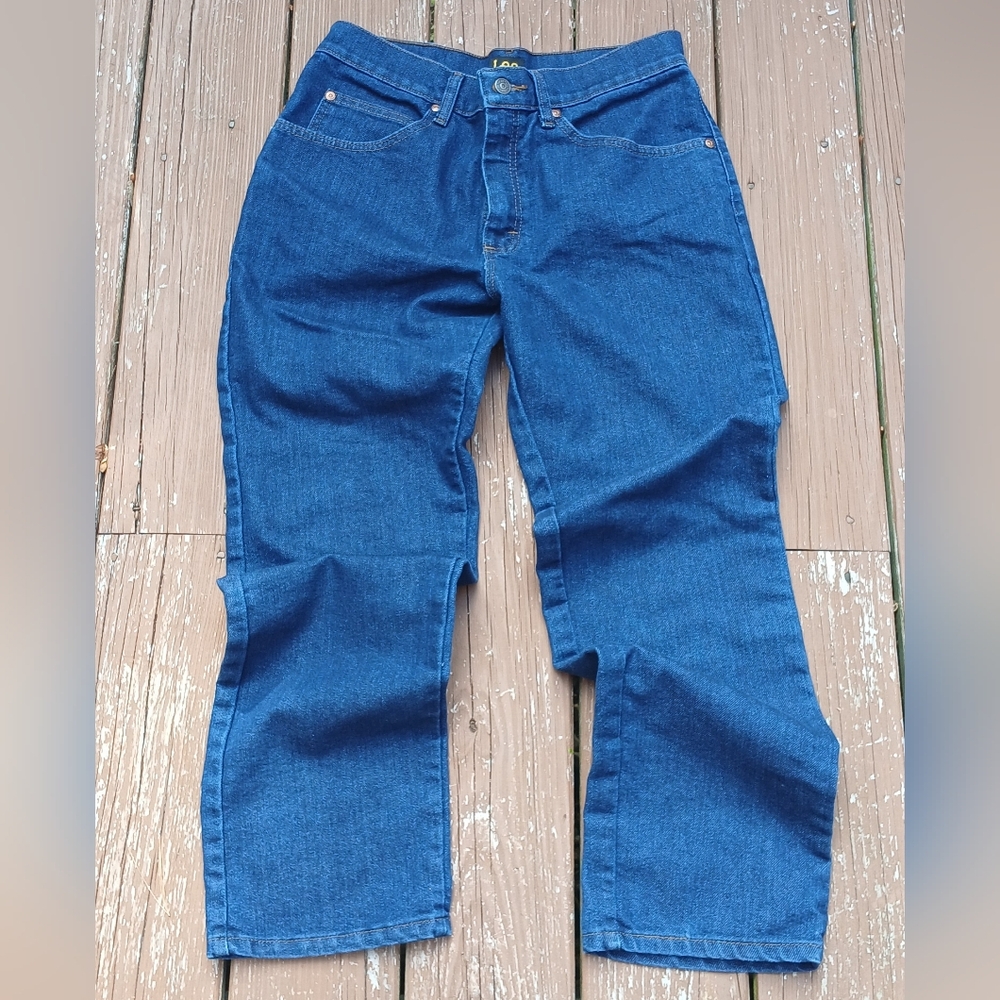 Lee Mens Regular Fit Jeans 32 x 30 Straight Leg Dark Blue Wash